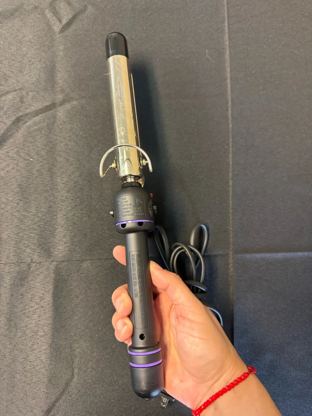 Black and gold Curling Iron with Purple Accents - Professional Hair Tool